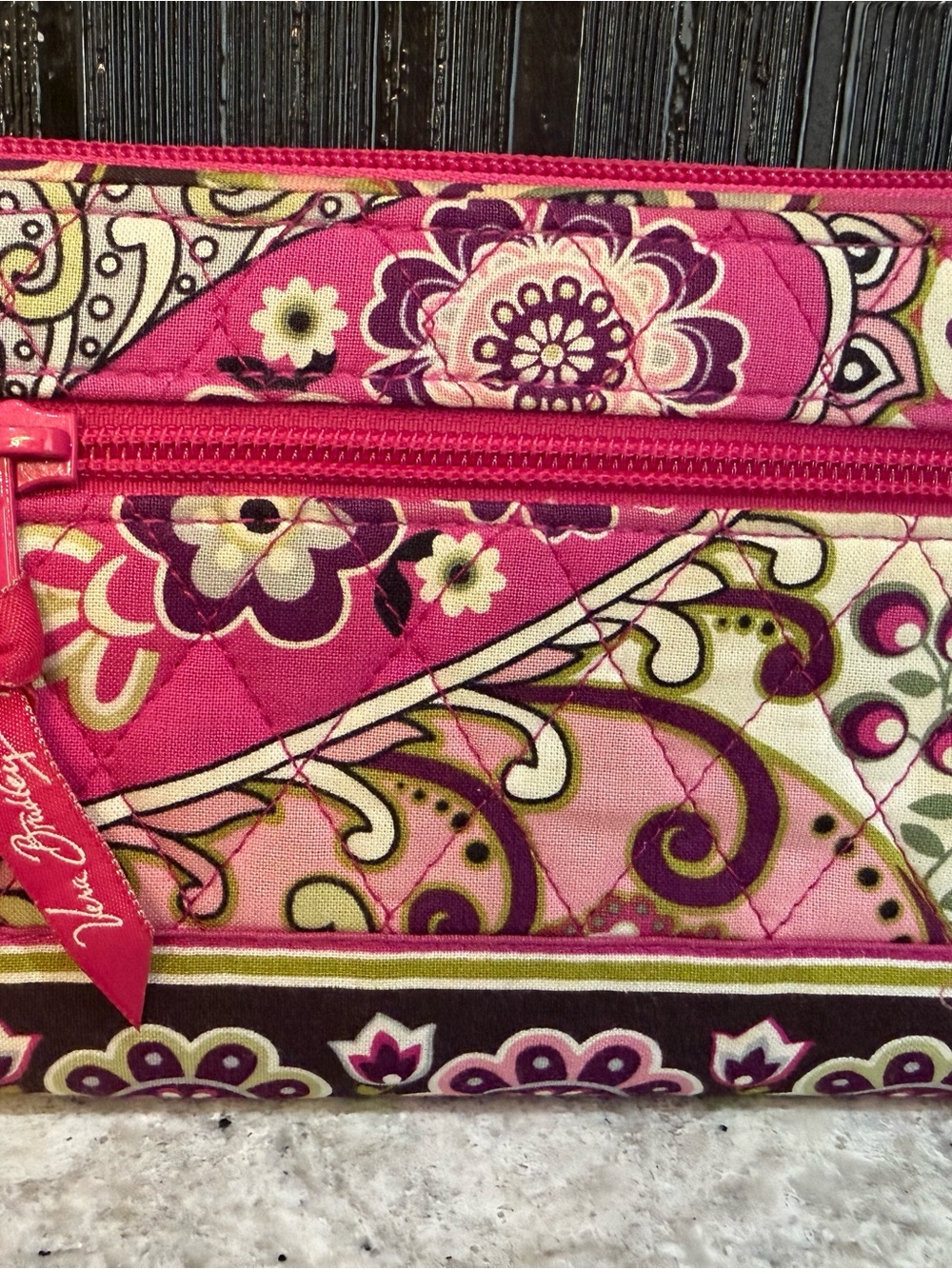 Vera Bradley Turn Lock Wallet - Very Berry Paisley - Picture 3 of 6